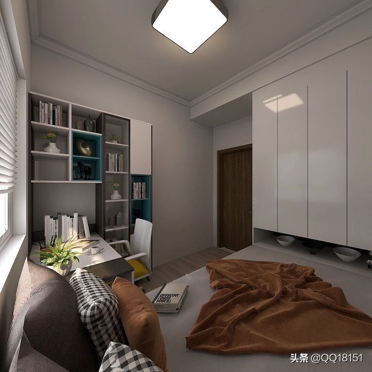 家装设计图效果图卧室怎么画-两个卧室中间是卫生间装修效果？