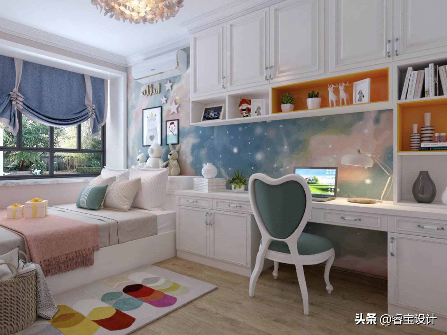 家装设计图效果图卧室怎么画-两个卧室中间是卫生间装修效果？