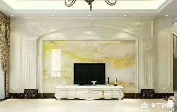 大宅装修效果图-农村的两层小别墅怎么装修好？客厅全屋贴瓷砖，电视背景墙该怎么设计？