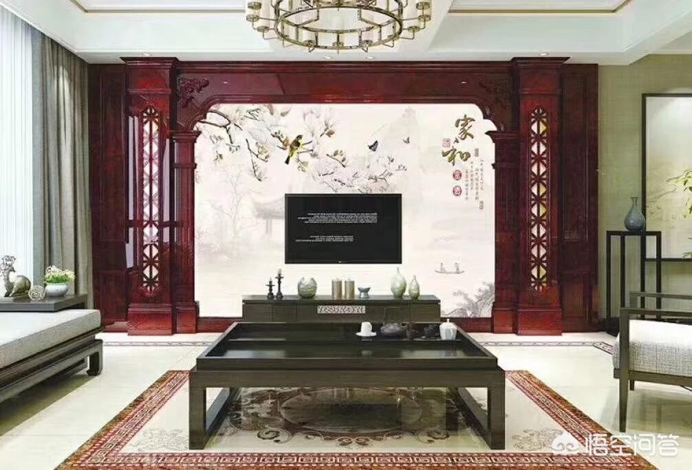 大宅装修效果图-农村的两层小别墅怎么装修好？客厅全屋贴瓷砖，电视背景墙该怎么设计？