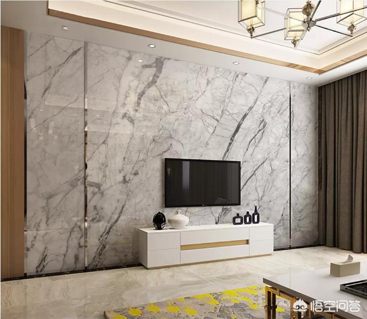 大宅装修效果图-农村的两层小别墅怎么装修好？客厅全屋贴瓷砖，电视背景墙该怎么设计？