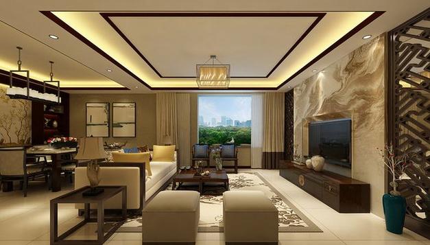 中式吊顶装修效果图大全2014图片-3d新中式天花吊顶怎么做？