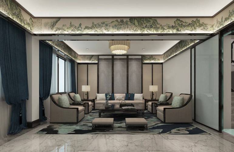 中式吊顶设计图-中式吊顶如何配色？